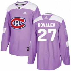 Mens Adidas Montreal Canadiens 27 Alexei Kovalev Authentic Purple Fights Cancer Practice NHL Jersey 