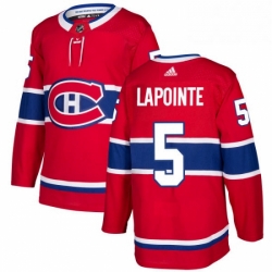 Mens Adidas Montreal Canadiens 5 Guy Lapointe Authentic Red Home NHL Jersey 