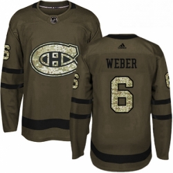 Mens Adidas Montreal Canadiens 6 Shea Weber Authentic Green Salute to Service NHL Jersey 