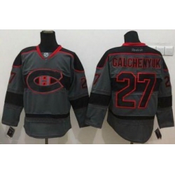 Montreal Canadiens #27 Alex Galchenyuk Charcoal Cross Check Fashion Stitched NHL Jersey