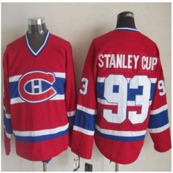 Montreal Canadiens #93 Stanley Cup Red CCM Throwback Stitched NHL Jersey