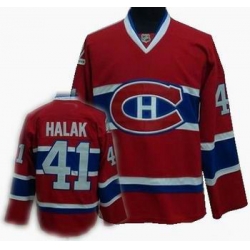 hockey Montreal Canadiens #41 Jaroslav Halak Stitched Replithentic Red Jersey