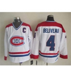 nhl jerseys montreal canadiens 4 beliveau white[patch C]