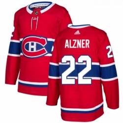 Youth Adidas Montreal Canadiens 22 Karl Alzner Premier Red Home NHL Jersey 