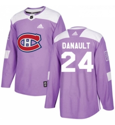 Youth Adidas Montreal Canadiens 24 Phillip Danault Authentic Purple Fights Cancer Practice NHL Jersey 