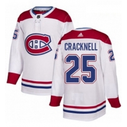 Youth Adidas Montreal Canadiens 25 Adam Cracknell Authentic White Away NHL Jersey 