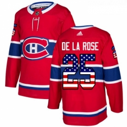 Youth Adidas Montreal Canadiens 25 Jacob de la Rose Authentic Red USA Flag Fashion NHL Jersey 