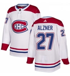 Youth Adidas Montreal Canadiens 27 Karl Alzner Authentic White Away NHL Jersey 