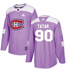 Youth Adidas Montreal Canadiens 90 Tomas Tatar Authentic Purple Fights Cancer Practice NHL Jersey 