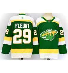 Men Minnesota Wild 29 Marc Andre Fleury Green 2024 25 Alternate Stitched Hockey Jersey