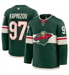 Men Minnesota Wild 97 Kirill Kaprizov Green 2024 25 Home Stitched Hockey Jersey