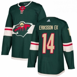 Mens Adidas Minnesota Wild 14 Joel Eriksson Ek Premier Green Home NHL Jersey 