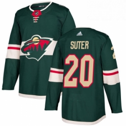 Mens Adidas Minnesota Wild 20 Ryan Suter Premier Green Home NHL Jersey 