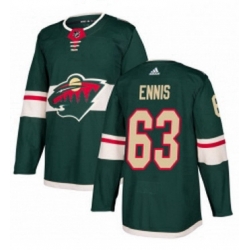 Mens Adidas Minnesota Wild 63 Tyler Ennis Premier Green Home NHL Jersey 