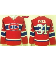 Women Montreal Canadiens #31 Carey Price Red CH Stitched NHL Jersey1