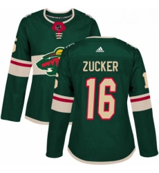 Womens Adidas Minnesota Wild 16 Jason Zucker Premier Green Home NHL Jersey 