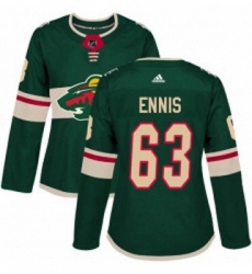 Womens Adidas Minnesota Wild 63 Tyler Ennis Authentic Green Home NHL Jersey 