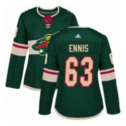 Womens Adidas Minnesota Wild 63 Tyler Ennis Authentic Green Home NHL Jersey 