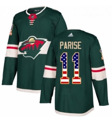 Youth Adidas Minnesota Wild 11 Zach Parise Authentic Green USA Flag Fashion NHL Jersey 