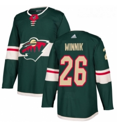 Youth Adidas Minnesota Wild 26 Daniel Winnik Premier Green Home NHL Jersey 