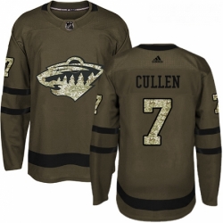 Youth Adidas Minnesota Wild 7 Matt Cullen Premier Green Salute to Service NHL Jersey 