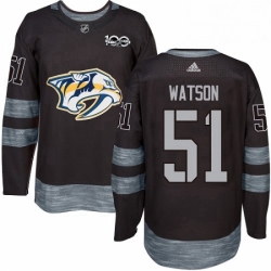 Mens Adidas Nashville Predators 51 Austin Watson Authentic Black 1917 2017 100th Anniversary NHL Jersey 