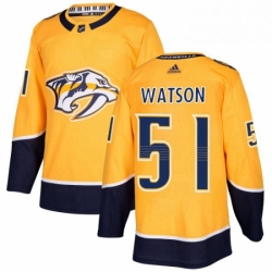 Mens Adidas Nashville Predators 51 Austin Watson Premier Gold Home NHL Jersey 