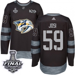 Predators #59 Roman Josi Black 1917 2017 100th Anniversary Stanley Cup Final Patch Stitched NHL Jersey