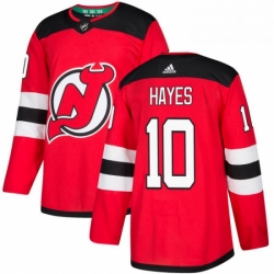 Mens Adidas New Jersey Devils 10 Jimmy Hayes Authentic Red Home NHL Jersey 