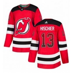 Mens Adidas New Jersey Devils 13 Nico Hischier Authentic Red Drift Fashion NHL Jersey 