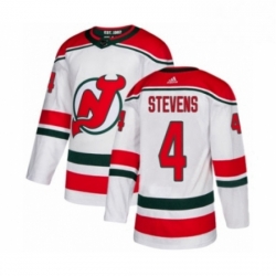 Mens Adidas New Jersey Devils 4 Scott Stevens Authentic White Alternate NHL Jersey 