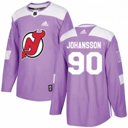 Mens Adidas New Jersey Devils 90 Marcus Johansson Authentic Purple Fights Cancer Practice NHL Jersey 