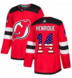 Youth Adidas New Jersey Devils 14 Adam Henrique Authentic Red USA Flag Fashion NHL Jersey 