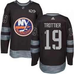 Islanders #19 Bryan Trottier Black 1917 2017 100th Anniversary Stitched NHL Jersey