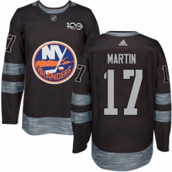 Mens Adidas New York Islanders 17 Matt Martin Authentic Black 1917 2017 100th Anniversary NHL Jersey 