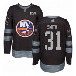 Mens Adidas New York Islanders 31 Billy Smith Authentic Black 1917 2017 100th Anniversary NHL Jersey 