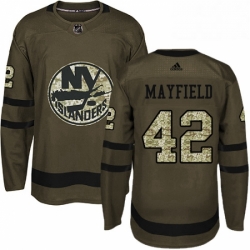 Mens Adidas New York Islanders 42 Scott Mayfield Premier Green Salute to Service NHL Jersey 