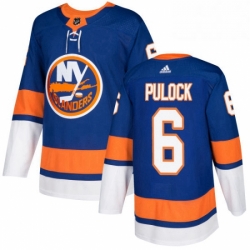 Mens Adidas New York Islanders 6 Ryan Pulock Authentic Royal Blue Home NHL Jersey 