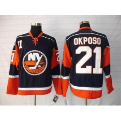 New York Islanders #21 Kyle Okposo navy blue jersey