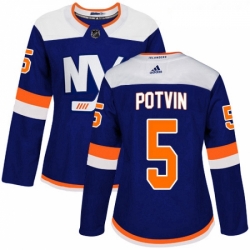 Womens Adidas New York Islanders 5 Denis Potvin Premier Blue Alternate NHL Jersey 