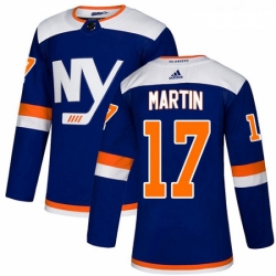 Youth Adidas New York Islanders 17 Matt Martin Premier Blue Alternate NHL Jersey 