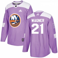 Youth Adidas New York Islanders 21 Chris Wagner Authentic Purple Fights Cancer Practice NHL Jersey 