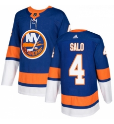 Youth Adidas New York Islanders 4 Robin Salo Authentic Royal Blue Home NHL Jersey 