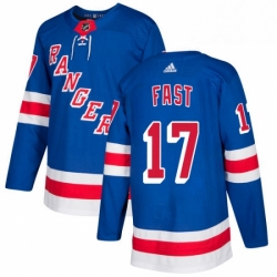 Mens Adidas New York Rangers 17 Jesper Fast Authentic Royal Blue Home NHL Jersey 