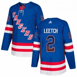 Mens Adidas New York Rangers 2 Brian Leetch Authentic Royal Blue Drift Fashion NHL Jersey 