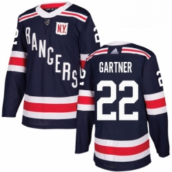 Mens Adidas New York Rangers 22 Mike Gartner Authentic Navy Blue 2018 Winter Classic NHL Jersey 