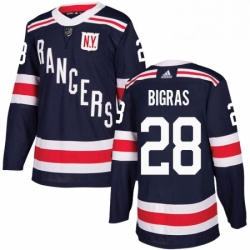 Mens Adidas New York Rangers 28 Chris Bigras Authentic Navy Blue 2018 Winter Classic NHL Jersey 