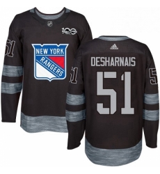 Mens Adidas New York Rangers 51 David Desharnais Premier Black 1917 2017 100th Anniversary NHL Jersey 
