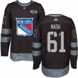 Mens Adidas New York Rangers 61 Rick Nash Premier Black 1917 2017 100th Anniversary NHL Jersey 