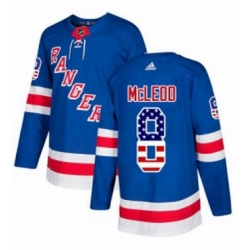 Mens Adidas New York Rangers 8 Cody McLeod Authentic Royal Blue USA Flag Fashion NHL Jersey 